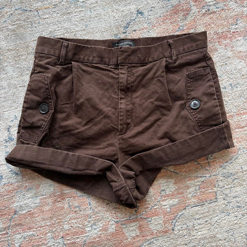 Banana Republic Brown Authentic Chino Micro Shorts Womens Size 12 Y2K Fairy